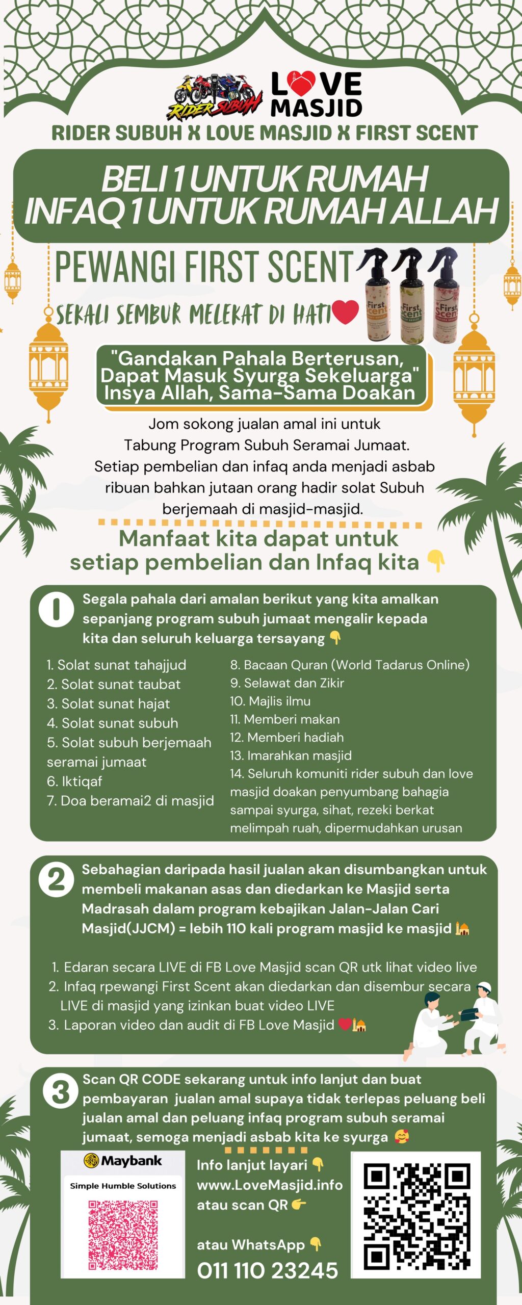 Jualan Amal rider subuh x love masjid x first scent